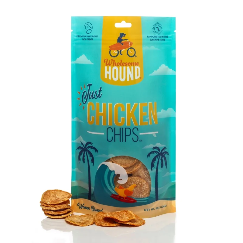 Wholesome Hound Chicken Chips – Friandises 1 ingrédient pour chiens, 8oz, Fabriqué aux États-Unis