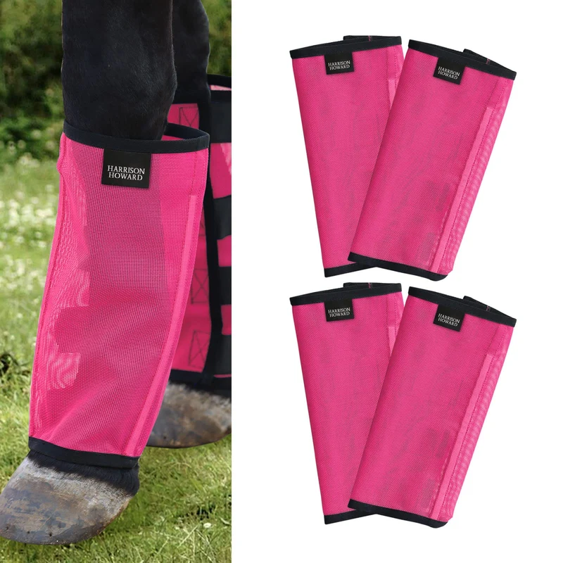 Bottes anti-mouches Harrison Howard Magenta – Maille Aérée, UV et Quatre Attaches (Lot de 4)