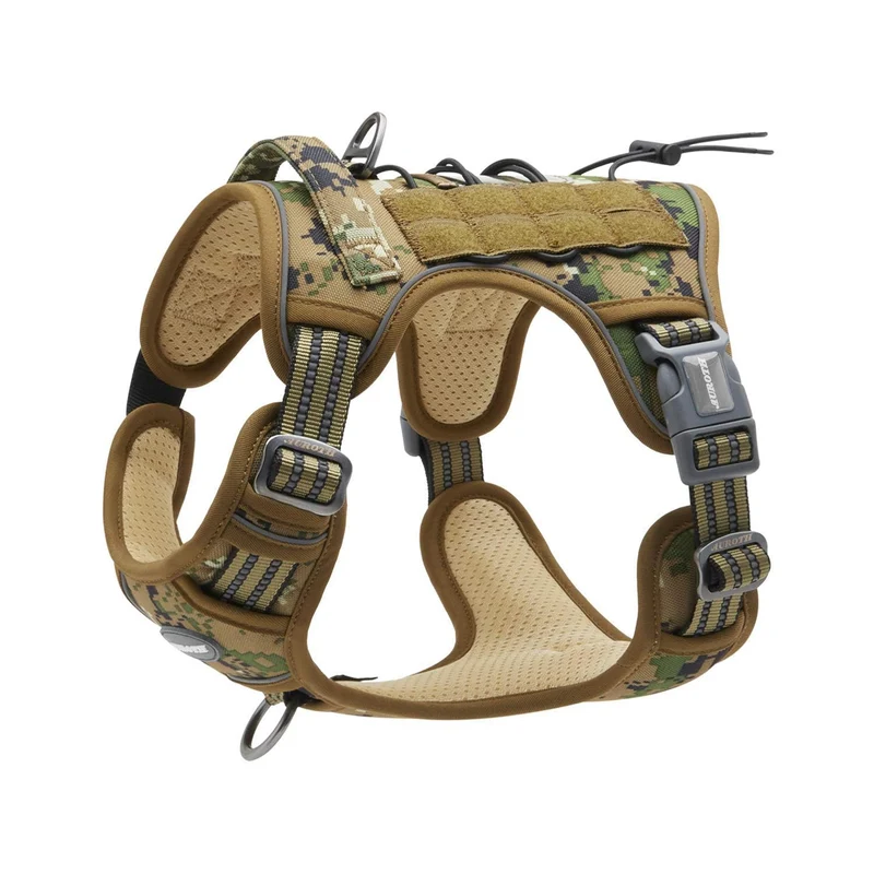 AUROTH Harnais Chien Tactique Sans Traction – Ajustable MOLLE Réfléchissant (Taille M)