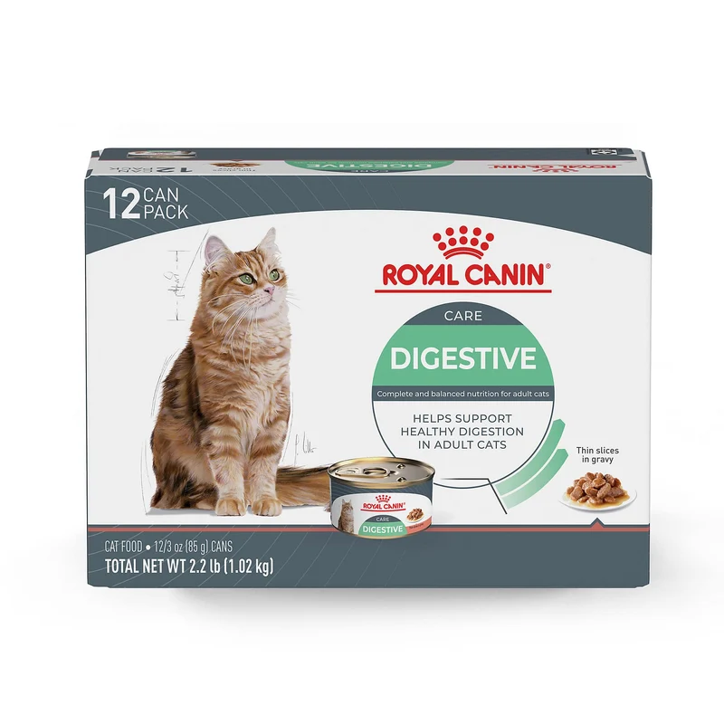 Royal Canin Feline Care Nutrition Digestive Care – Tranches en sauce pour chats adultes, 12 × 85 g