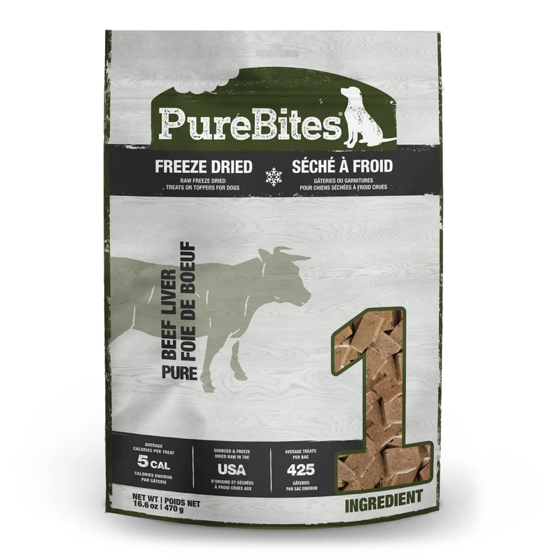PureBites Foie de Boeuf Séché pour Chien – 1 Ingrédient, États‑Unis, 16,6 oz