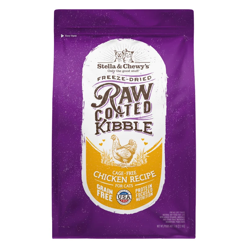 Stella & Chewy's Croquettes Enrobees Crues pour Chat – Protéines Elevees, Sans Cereales, Digestion Soutenue