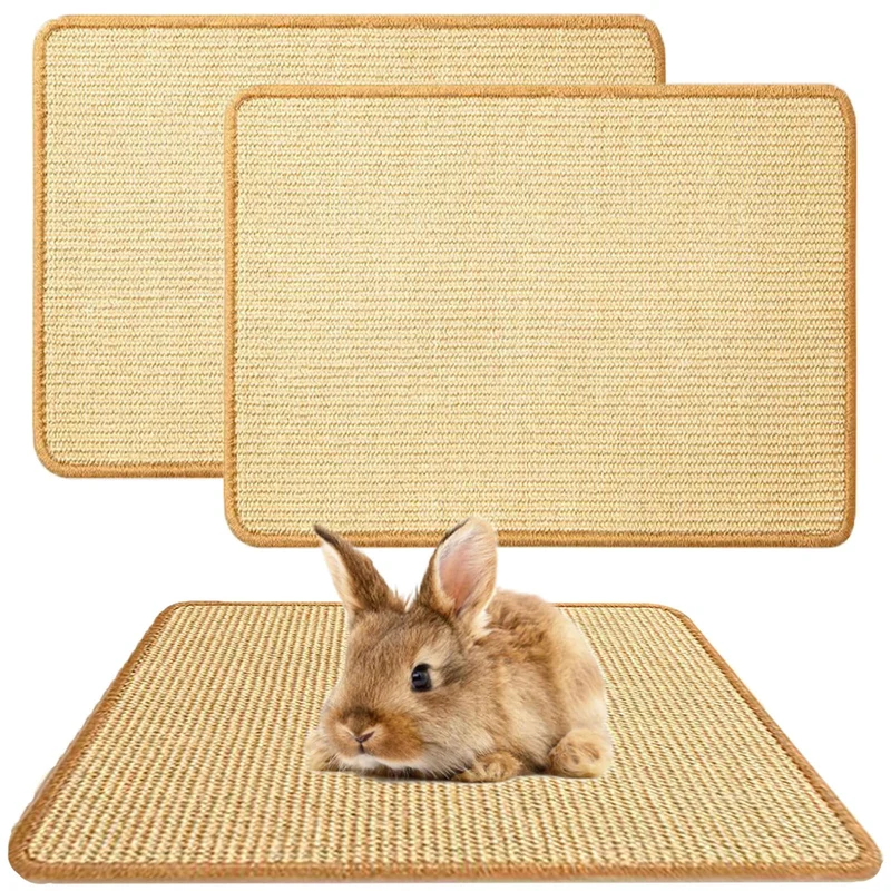 Oncpcare – 2 pièces Tapis-griffes Lapin en Sisal Naturel 24x16 cm