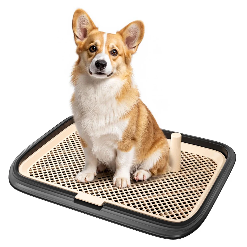 Kola Panda - Bac d'entraînement pour chien: Plateau intérieur 60 x 45 cm, support tapis pipi pour petits et moyens chiens, noir