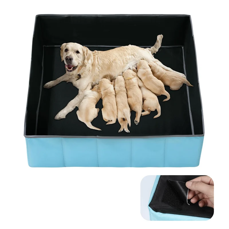 BALAPET Caisse de mise bas pour chiens et chiots — Box pliable et portable, enclos de jeu pour chiots (Grand)