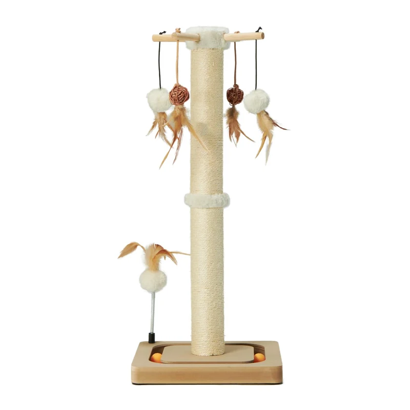PEEKAB Poteau Grattage Chat 27 Pouces Sisal – Jeux Intérieurs Beige