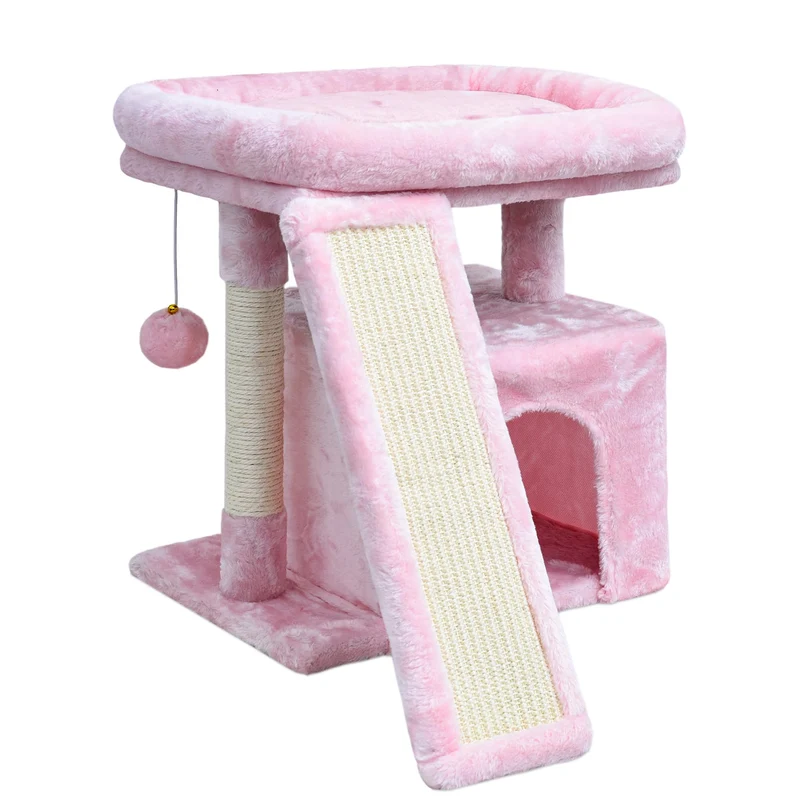 SIYIPURR – Petit arbre à chat rose pour intérieur | Tour, perchoir et condo compact