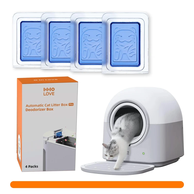 HHOLOVE Déodorant 4-pack pour bac à litière automatique – Bleu