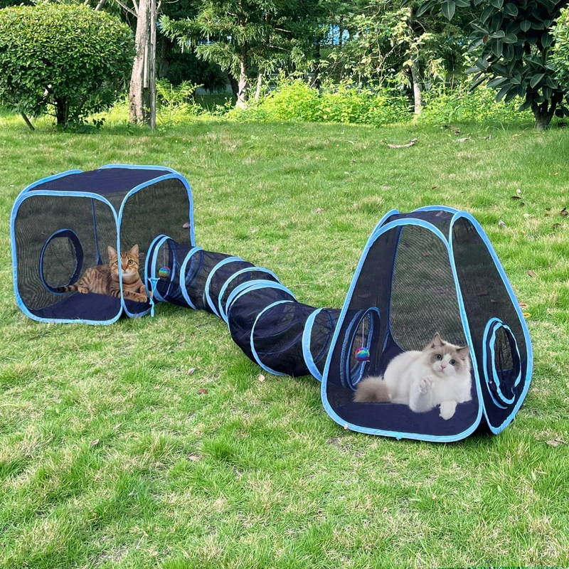 GONPETGP Catio Extérieur : Tente, Tunnel et Cube Pliables pour Chats et Petits Animaux
