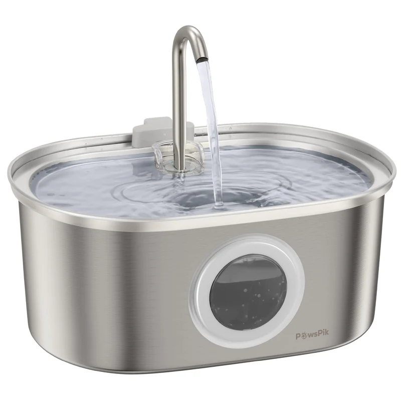 PAWSPIK SS-01 Fontaine pour Chats en Acier Inox – Hydratation Silencieuse et Haute Capacité (108,2 oz)