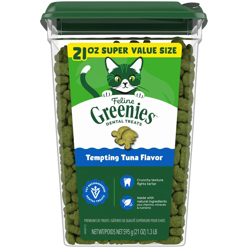 Greenies Friandises Dentaires pour Chats Adultes – Saveur Thon, 21 oz