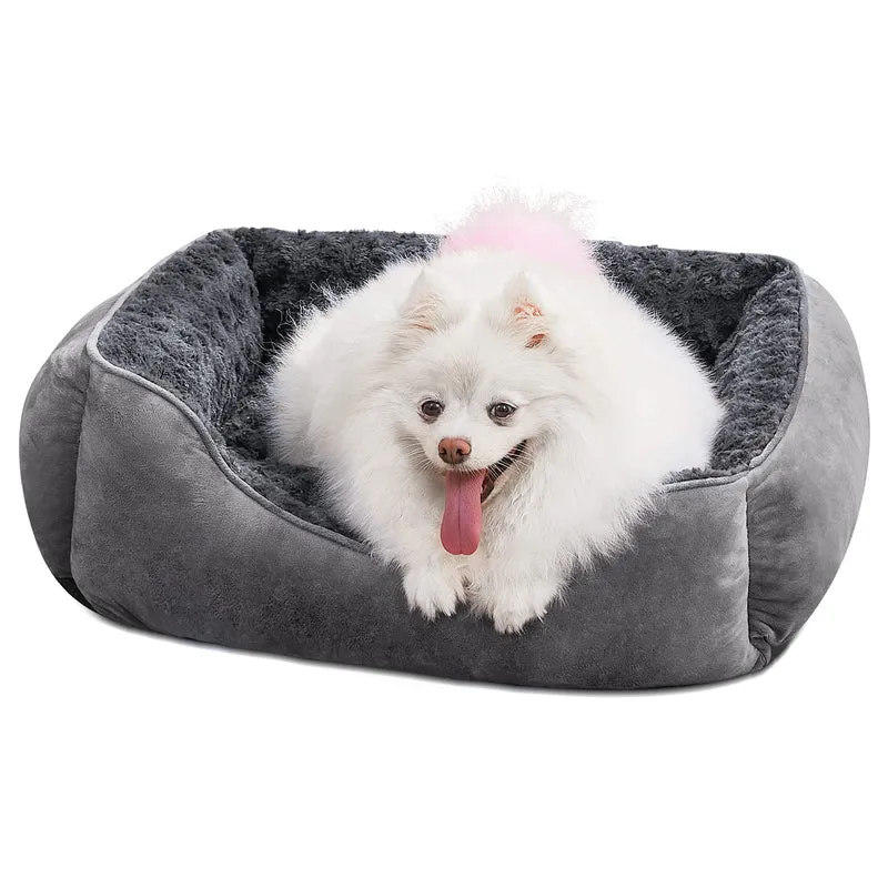 JOEJOY Lit pour chien rectangulaire — orthopédique, lavable, antidérapant, gris foncé