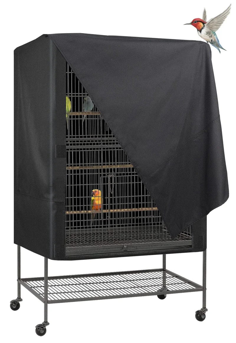 Explore Land - Couvercle de cage Bonne Nuit pour animaux : intimité et confort (M, Noir)