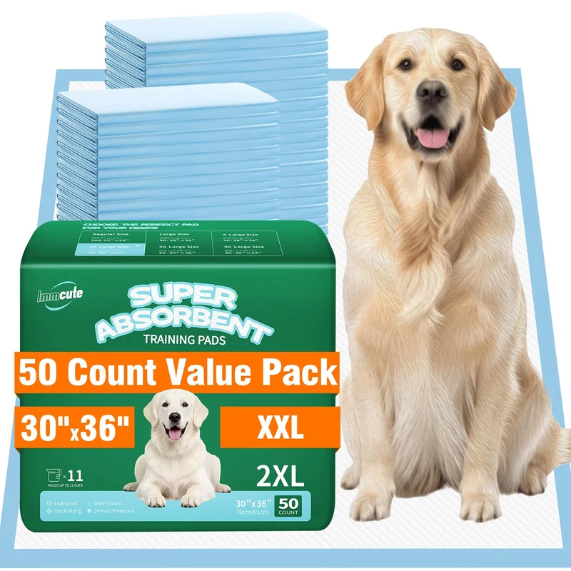 IMMCUTE Coussinets XXL 30x36 – Pack de 50 absorbants et étanches