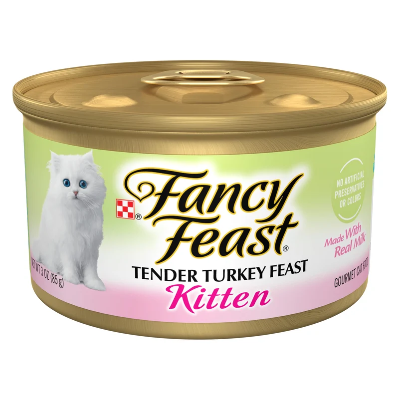 Fancy Feast Chaton – Pâté au Dindon pour Chatons, Pack de 24 Boîtes de 3 oz