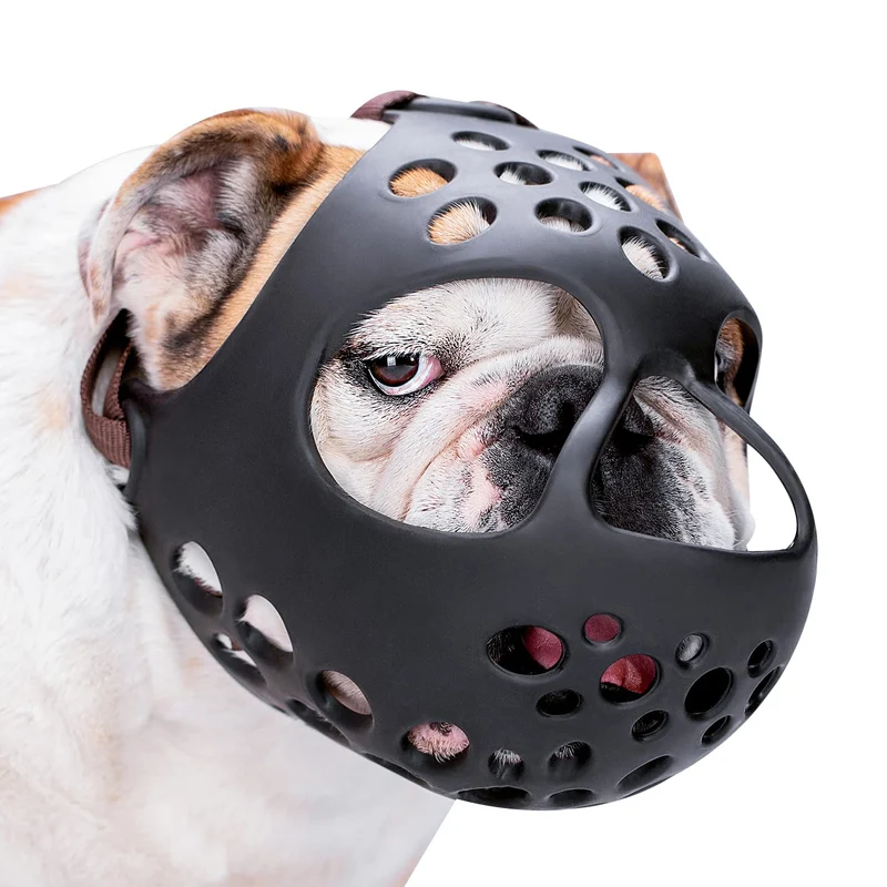 BARKLESS Museau court pour chien à museau plat – silicone doux, taille XL