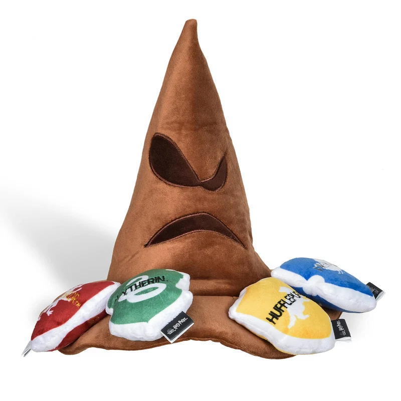 Harry Potter Chapeau Trieur Burrow – Jouet Chien 10 Pouces avec Peluches Maisons et Cri Interne