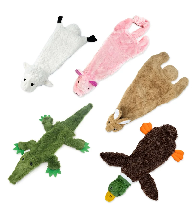 Best Pet Supplies – Jouets criants en tissu doux et durable pour chiens de toutes tailles (Lièvre, Mouton, Vache, Cochon, Pingouin)