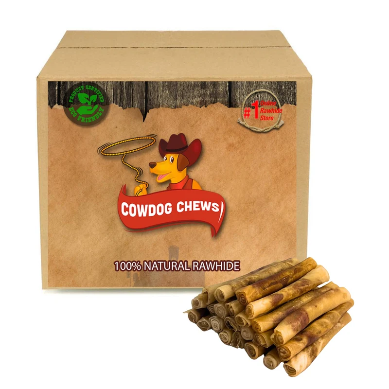 Cowdog Chews Roules Gourmet à la Viande 5-6 pouces (24 pièces) – Friandises Premium pour Chiens