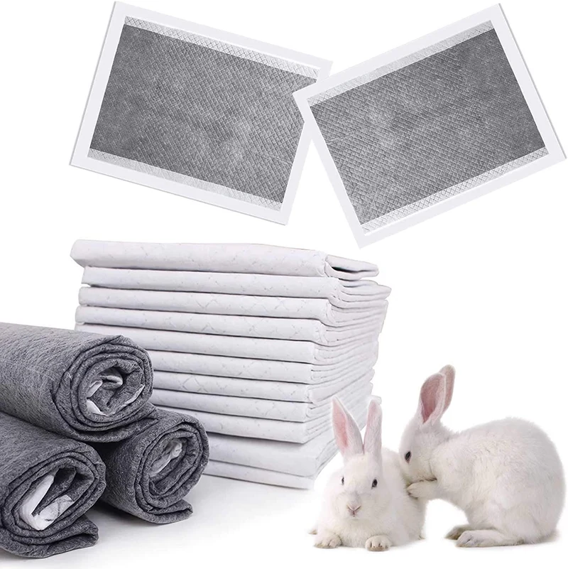 kathson Tapis de litière jetables pour cages — 100 pièces, absorption rapide et contrôle des odeurs au charbon actif
