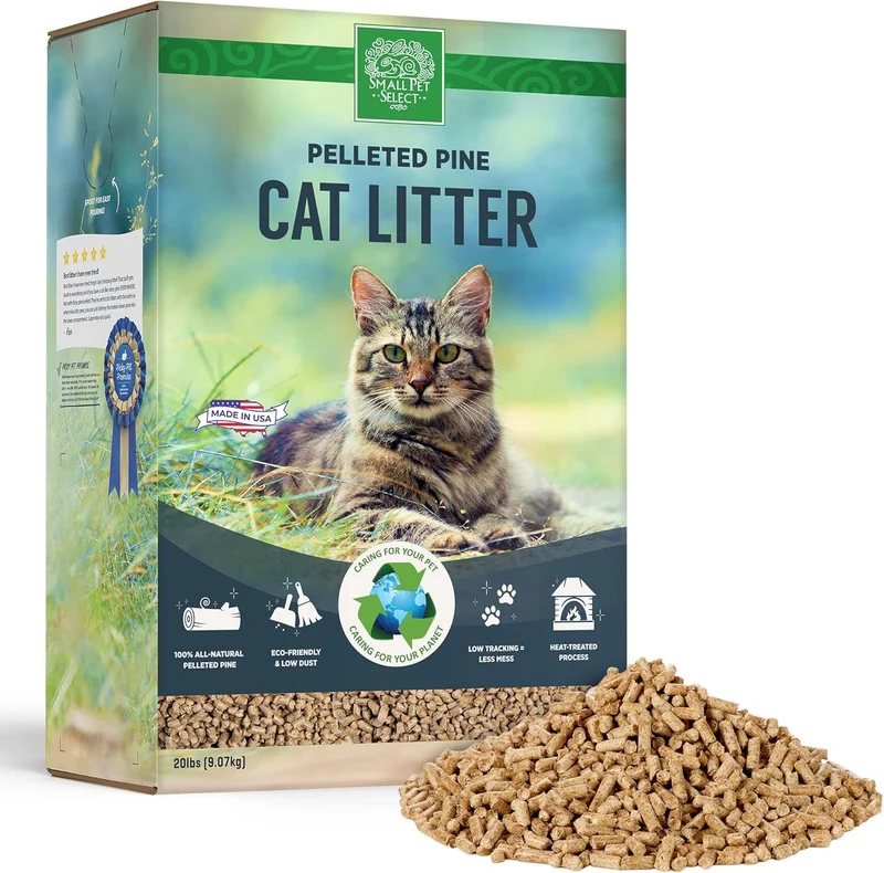 Small Pet Select Litière pour Chats en granulés de pin – Non agglomérante, 20 lb (≈9 kg), Fabriqué aux États‑Unis