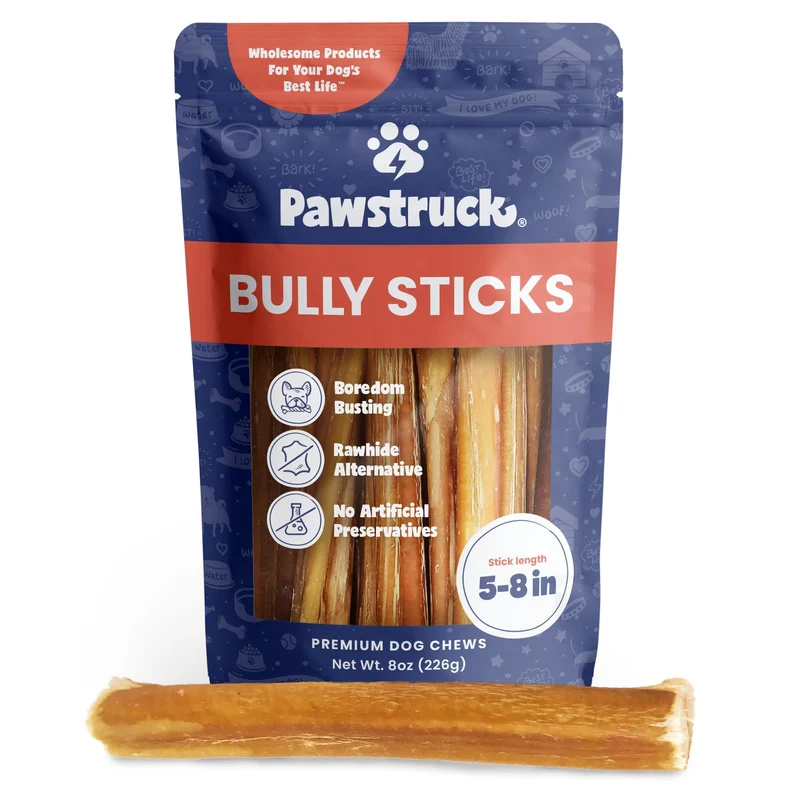 Pawstruck Bâtonnets de Boeuf 100% – Sans Additifs, Sans Cuir Brut, Sac de 226 g