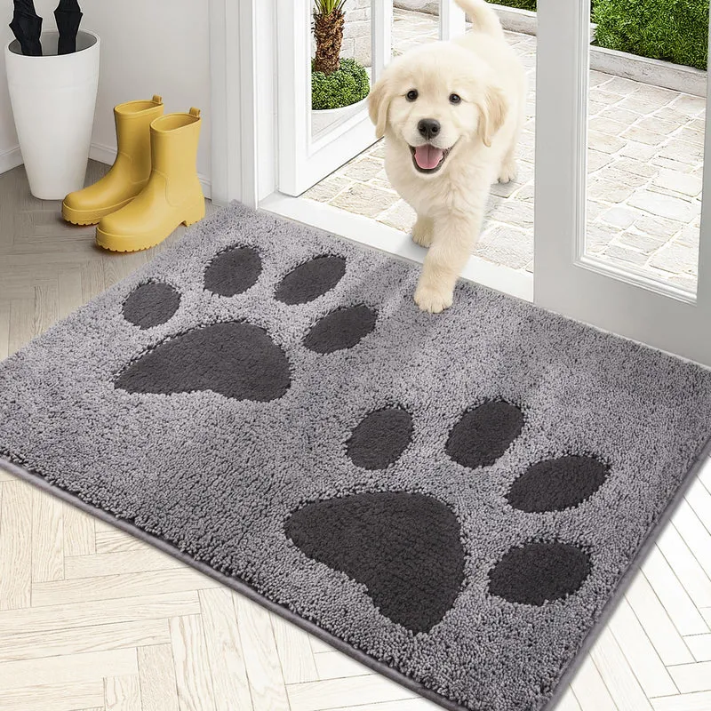 PURRUGS Tapis d’entrée 20 × 31,5 po – Absorbant, Anti-glisse, Lavable en machine, Gris