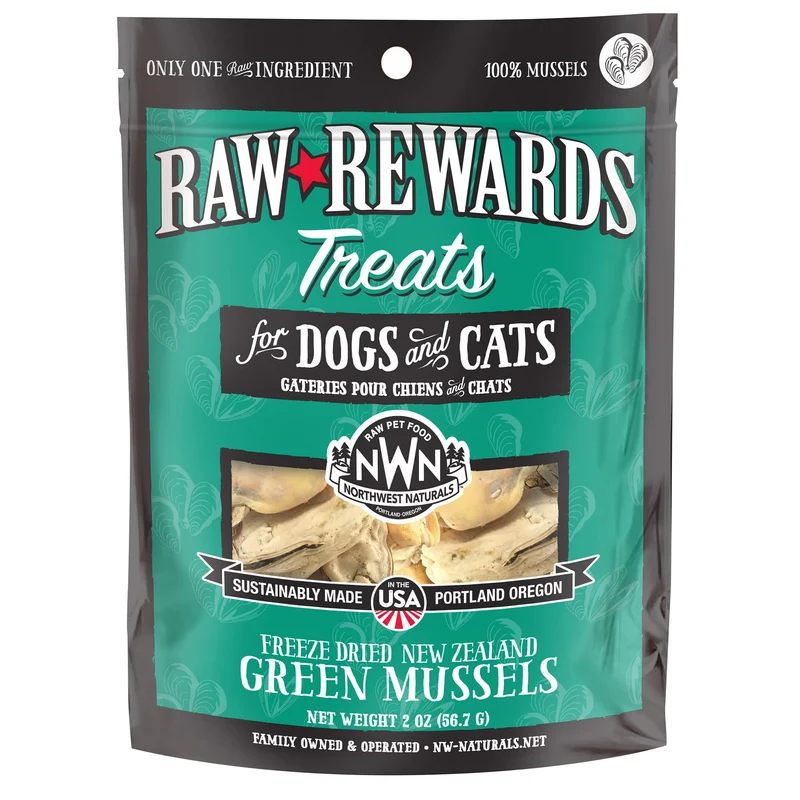 Northwest Naturals Moules Vertes Séchées – Un Seul Ingrédient, Sans Céréales, 56 g, Fabriqué aux États‑Unis