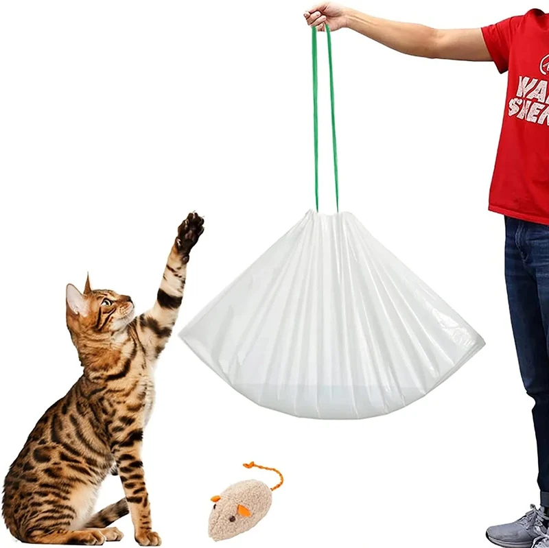 KropBom - 20 Sacs Litière Extra-Larges 46 pouces x 19 pouces avec Cordon, Sans Parfum