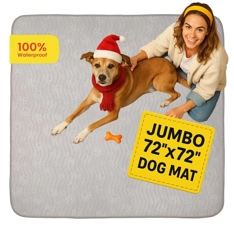 IMPROVIA Tapis Chien Extra-Large Imperméable 72x72 – Protège-Sol Lavable