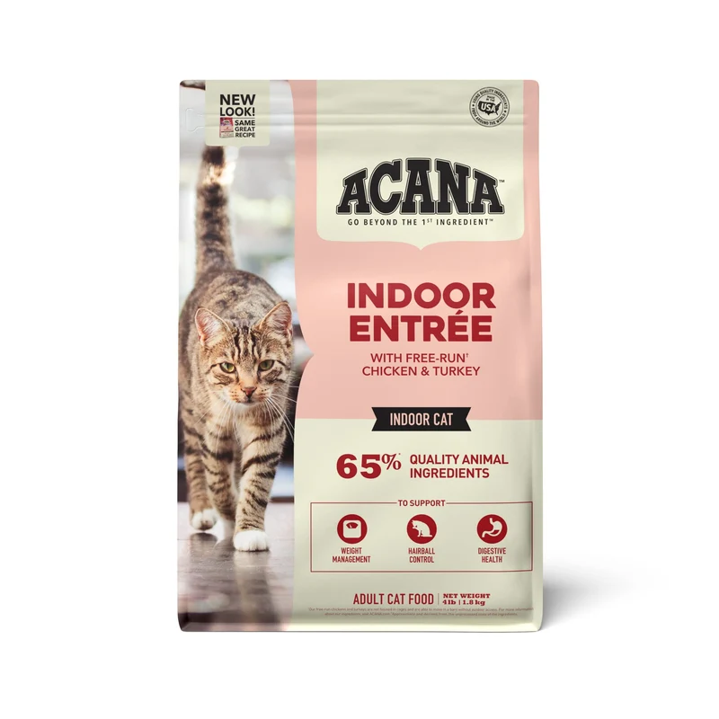 ACANA Indoor Entrée – Croquettes pour Chat d’Intérieur (Poulet, Dinde, Hareng et Lapin) – Sac 4 lb