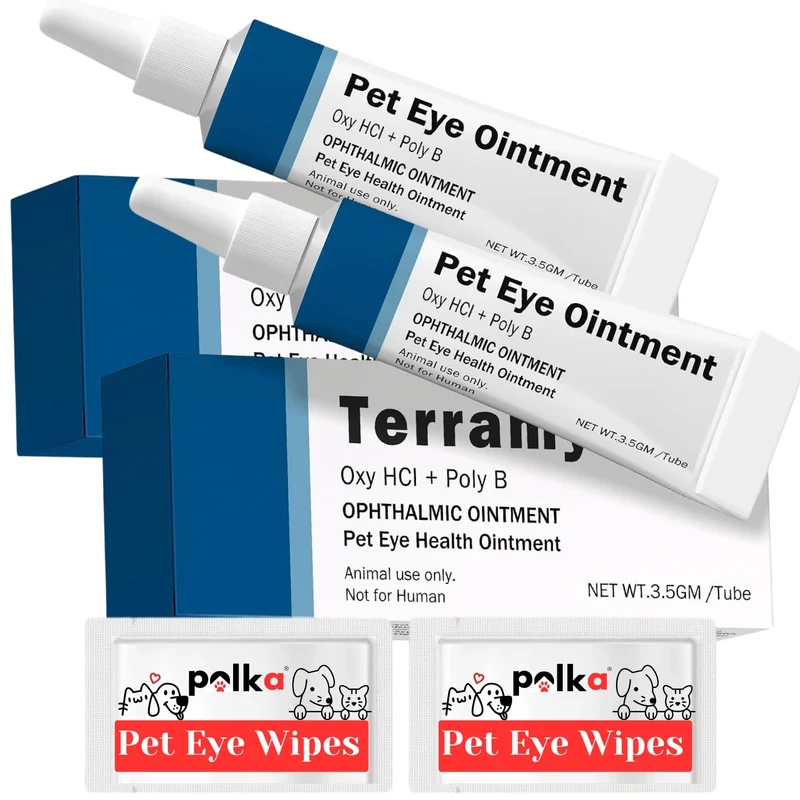 POLKA Terramypol Pommade Oculaire – Pour Chats, Chiens, Chevaux, Oiseaux et Moutons – Lot de 2 (3,5 g chacun)