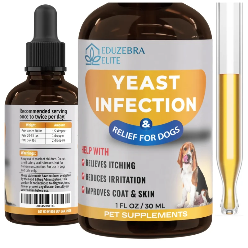 EDUZEBRA – Traitement des infections à levures chez les chiens | Soulagement des démangeaisons et inflammations