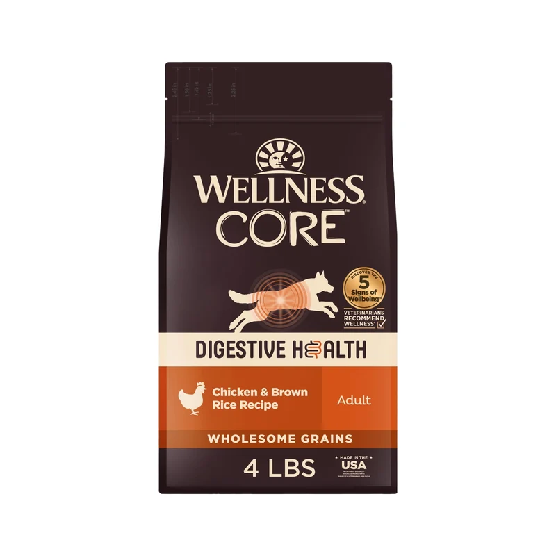 Wellness CORE Digestive Health – Nourriture sèche pour chien adulte, estomac sensible, poulet, 4 lb