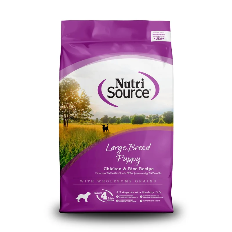 NutriSource Chiot Grandes Races – Poulet et Riz, Croquettes 4 lb
