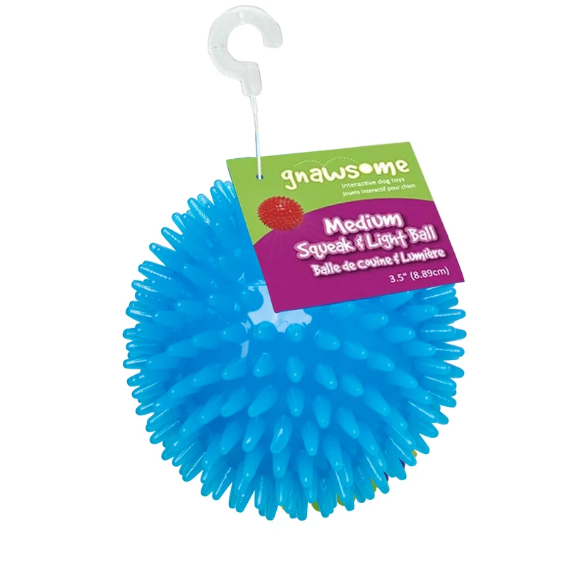Gnawsome™ Balle à pics et sifflet lumineux 3,5 pouces – Jouet pour chien de taille moyenne