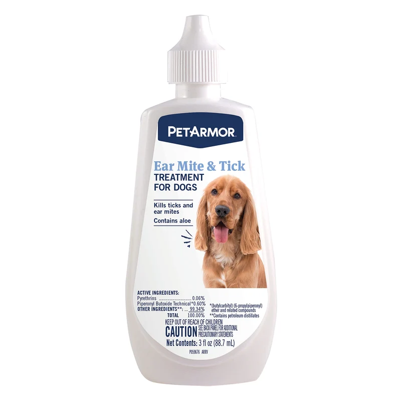 PetArmor Traitement Oreilles pour Chiens – Acariens et Tiques, Aloe, 3oz
