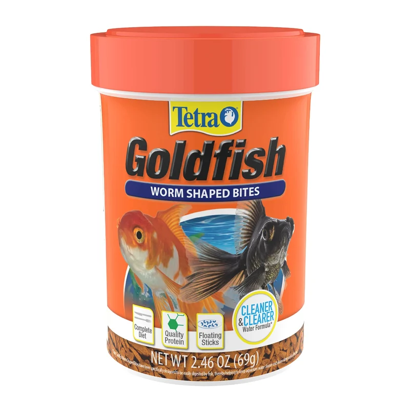 Nourriture complète Tetra pour Poissons Rouges – Bouchées en forme de ver, 2,46 oz