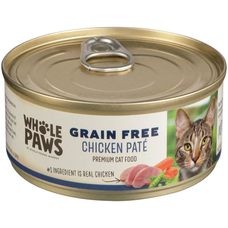 Whole Paws — Alimentation humide sans céréales pour chat, pâté au poulet, 156 g
