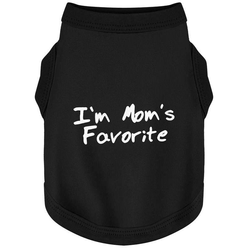 Paiaite – Débardeur sans manches pour chien en coton doux et léger, impression Je suis la préférée de maman – Noir XS