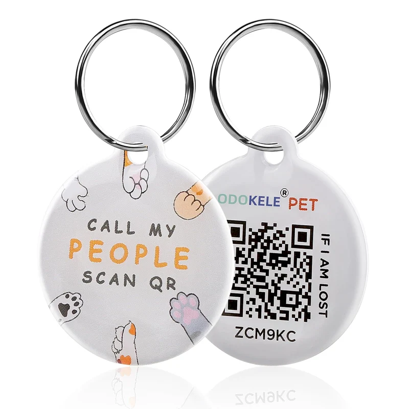 Odokele Cat QR Code Tag — Tag d'identification numérique pour chat