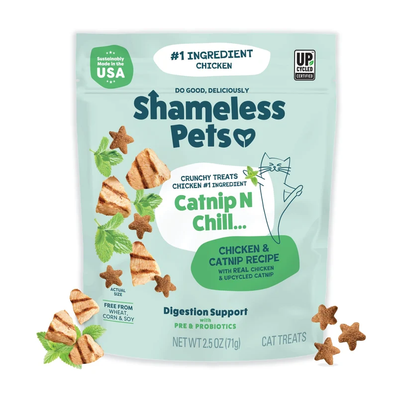 Shameless Pets Friandises Croquantes pour Chats – Snacks Sains pour Chats d’Intérieur et Chatons, Catnip N Chill (2,5 oz)