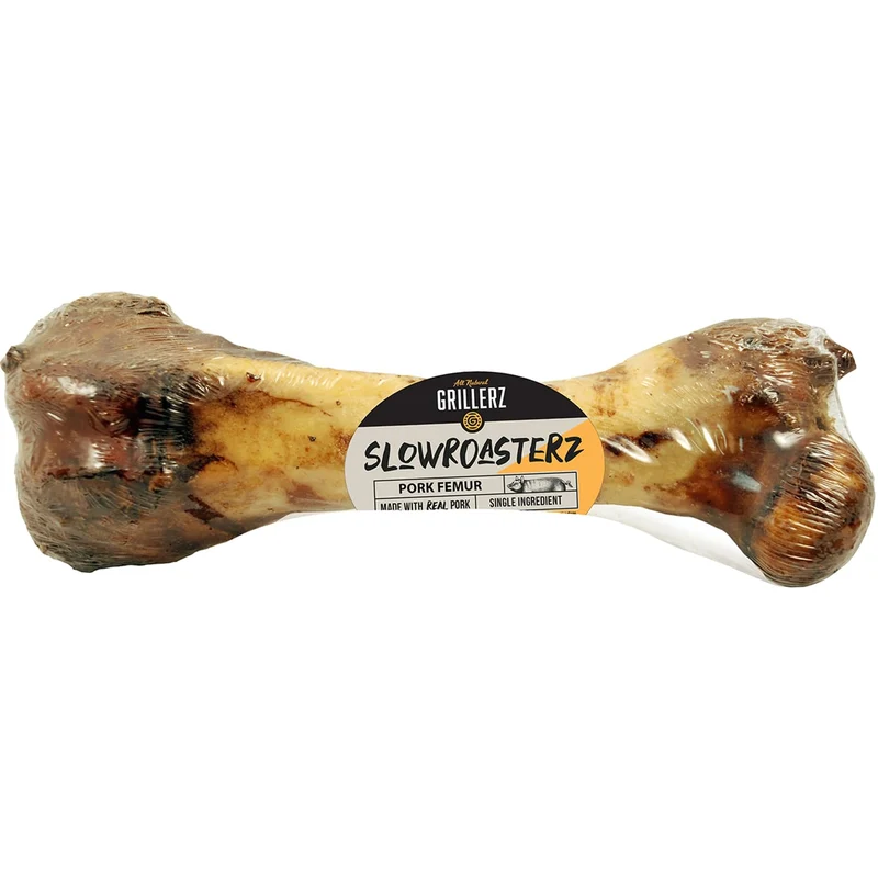 Grillerz Os de fémur de porc – Friandise naturelle pour chiens, sans gluten, longue durée