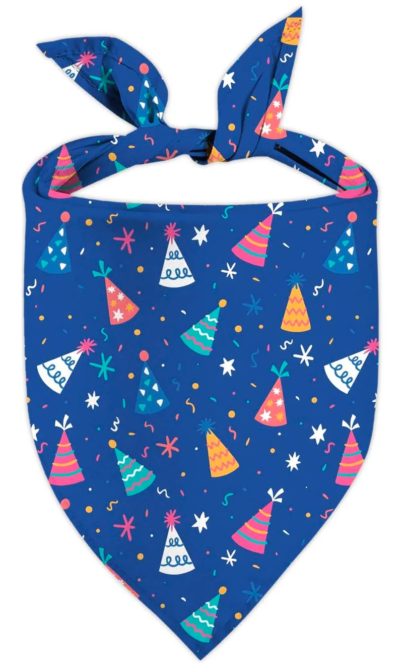 XGXHZYLC Bandanas anniversaire pour chiens et chats – Double face, ajustables, foulard triangle