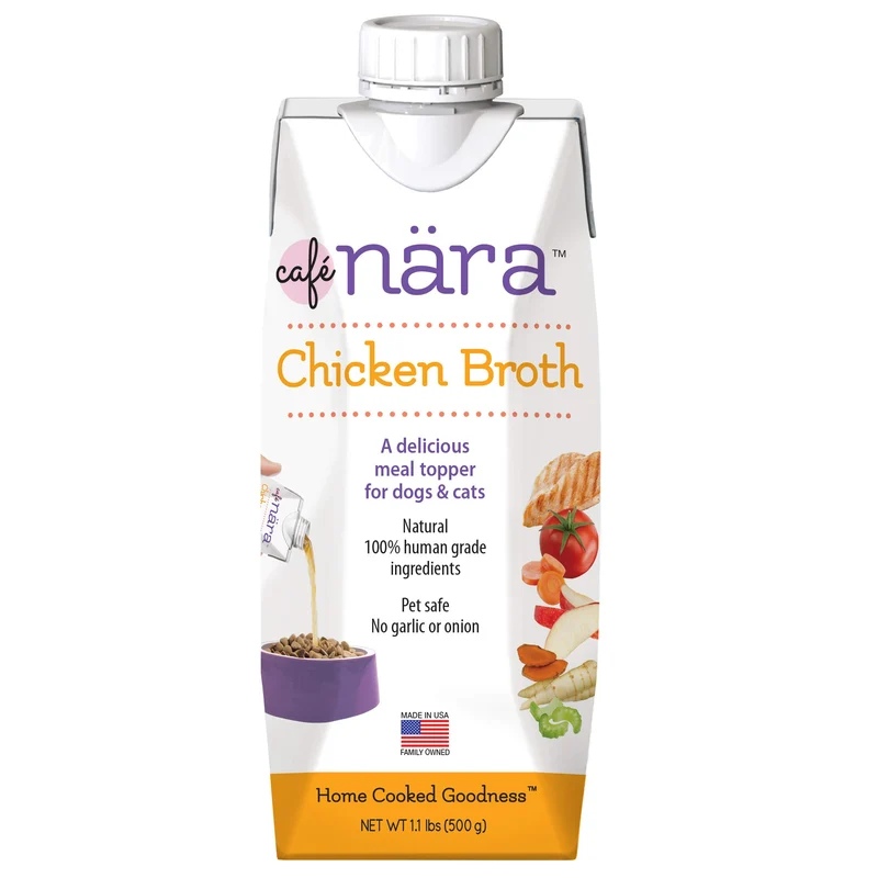 Cafe Nara - Bouillon de poulet pour chiens et chats - Toppers repas, Qualité humaine, Sans OGM - Fabriqué aux États-Unis - 17,6 oz