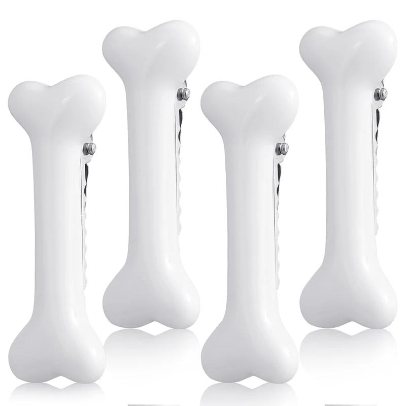 Larrel – 4 Pinces Os pour Cheveux Blancs, Accessoires Mignons pour Fêtes et Déguisements