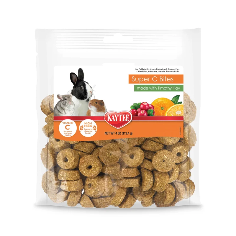 Kaytee Super C Bites – Friandises pour Petits Animaux (Canneberge et Orange), 113 g