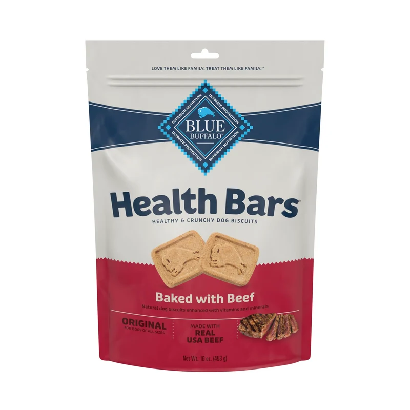 Blue Buffalo Health Bars – Biscuits croustillants au boeuf pour chien, 16 oz