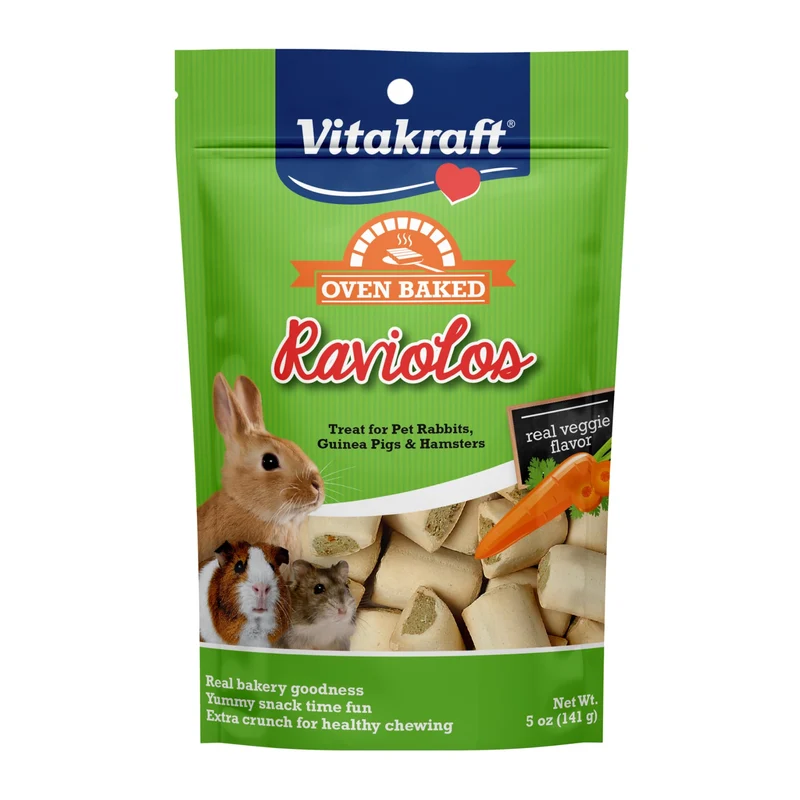 Vitakraft Raviolos – Friandises Croquantes pour Lapins, Cochons d’Inde et Hamsters | Texture Double et Saveur Légumes