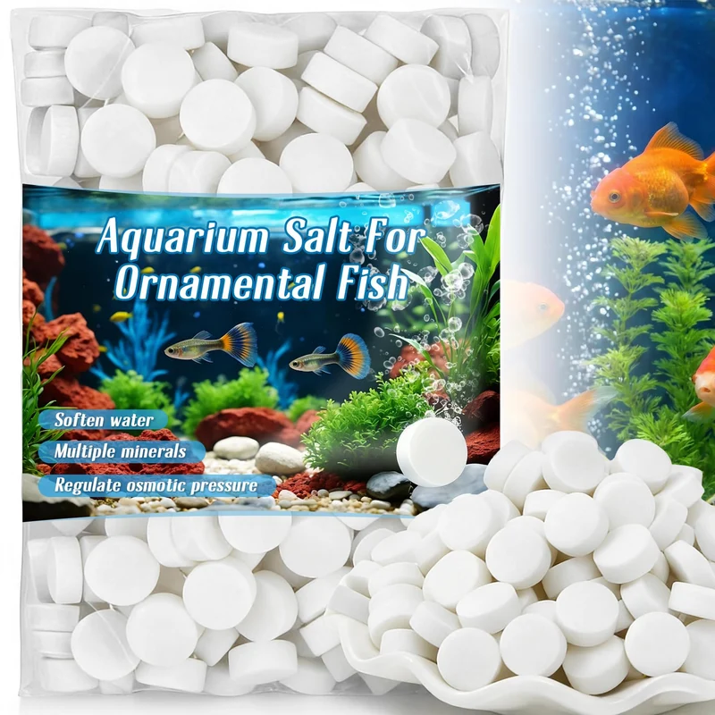 MAQIHAN Sel d’Aquarium – 150 Tablettes pour Eau Douce, Poissons d’ornement, Koi et Goldfish